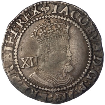 James I Silver Shilling - Plume over shield