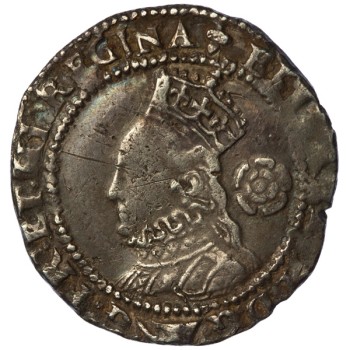 Elizabeth I Silver Threepence 1574 Acorn