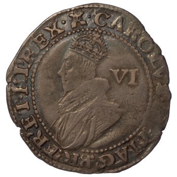 Charles I Silver Sixpence 1627